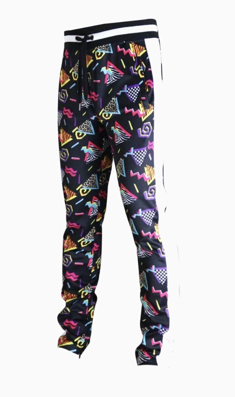 Screenshot Joggers  80s Retro Print Track Pants - Men's Size Large